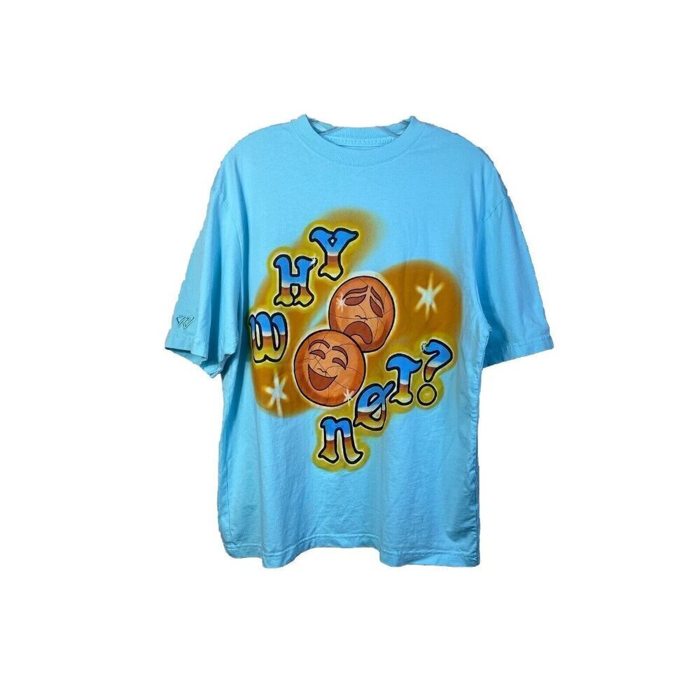 Jordan Men's Westbrook Short Sleeve Shirt "WHY NOT" Men's Blue Graphic Print M